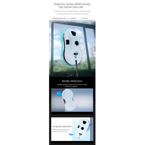 App-Controlled Huidi HCR-11 Household Smart Phone Window Cleaning Robot Vacuum for Home