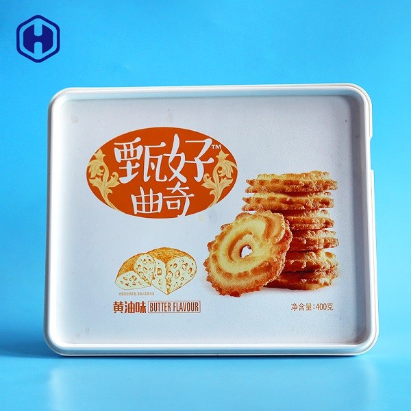 Butter Cookie Square Plastic Food Storage Containers In Mold Labeling