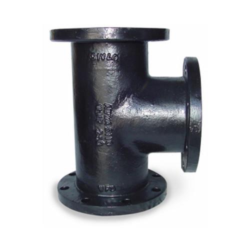 Buy Black Painting Cast Iron Pipe Fittings Ductile Iron Flanged Tee For Pump Part at wholesale prices