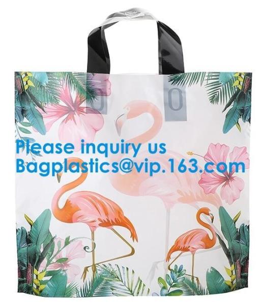 Buy Corn Starch Made Biodegradable&Compostable Flexi Soft Loop Handle Plastic Bag,Soft Loop Handle Plastic Shopping Bag with at wholesale prices