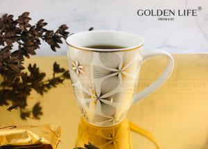 China 350CC Mug With Real Gold New Bone China Ceramic Gift Set For Tea on sale