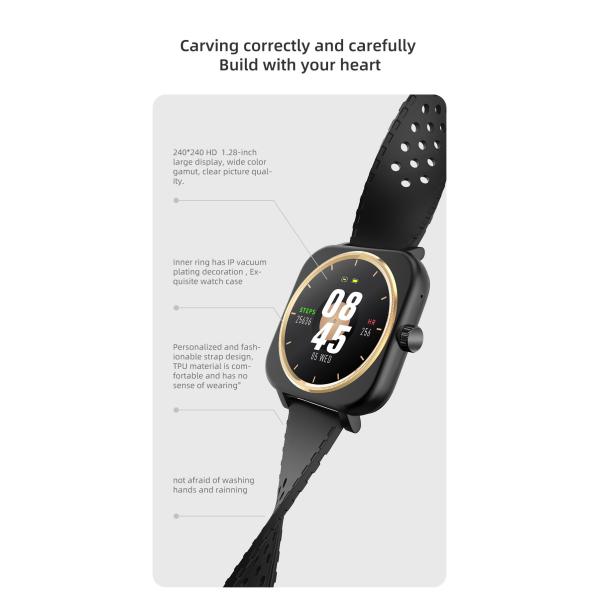 Android 4.4 Bluetooth IOT Devices 240*240 Round Touch Screen Smartwatch