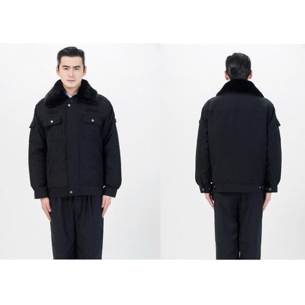 Fur Collar Security Guard Uniform , Security Guard Jackets With Two Pockets