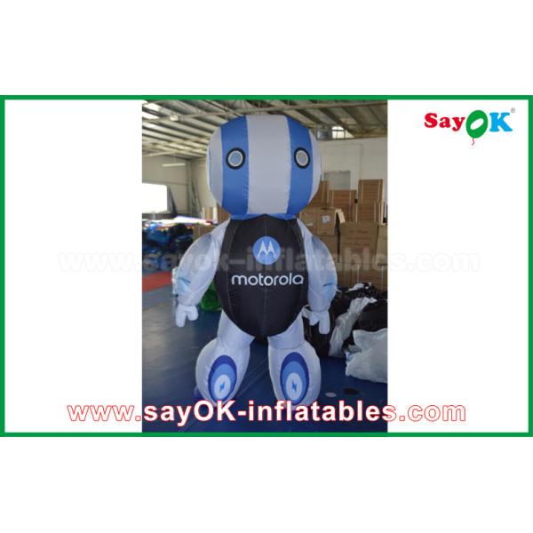 Custom 2mH Oxford Cloth Robot Custom Inflatable Products Blue For Advertising