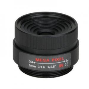 Quality 1/2.5&quot; 6mm F1.6 3Megapixel CS-mount Fixed Focal IR Lens Megapixel Prime Lens for sale