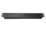 Black 12 Way Mixed Socket Set , Hybrid Data Center Power Distribution Unit