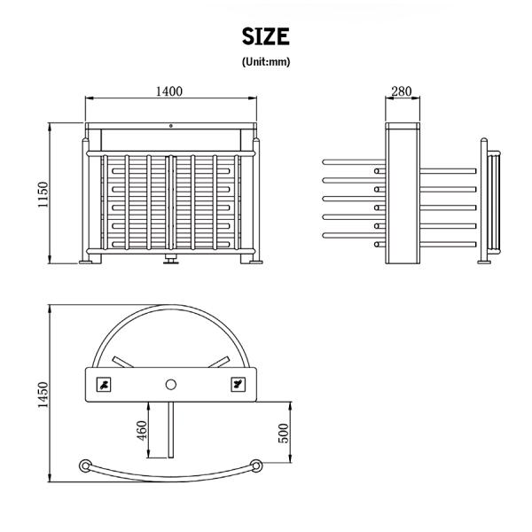 HCW Automatic Turnstile Gate with Biometric Integration RS485 Interface and 20 People/Minute Throughput