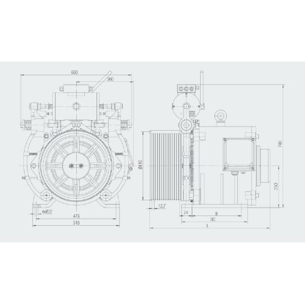 Single / Double Wrap Gearless Traction Machine For Passenger Elevator
