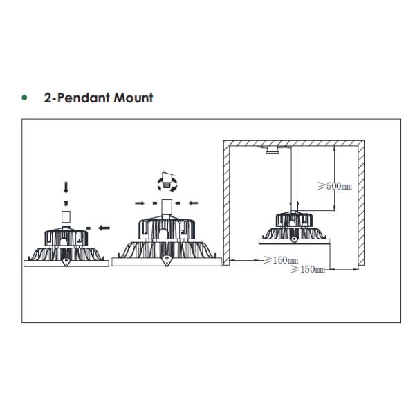 IP65 High Bay Led Shop Lights , Ufo Led High Bay Light 1-10V Dimming Function