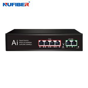NF-PSE5204F Fast and Forward POE Powered Switch 10/100M 4 POE Port 2 Uplink Port 6 Port Network Switch with Power Priority Mechanism