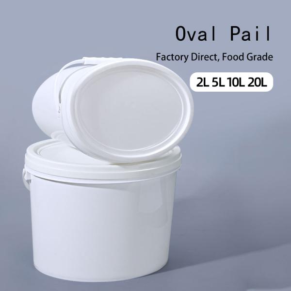 OEM Color Printing 6L-19L Oval PP Plastic Bucket Drum Pails Container with Holder
