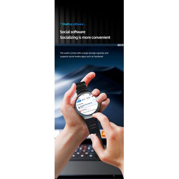 VP50 Smart Watch Android Smartwatch With 1.75'' Amoled Larger Screen 1500Mah Battery 800W Rotary HD Camera