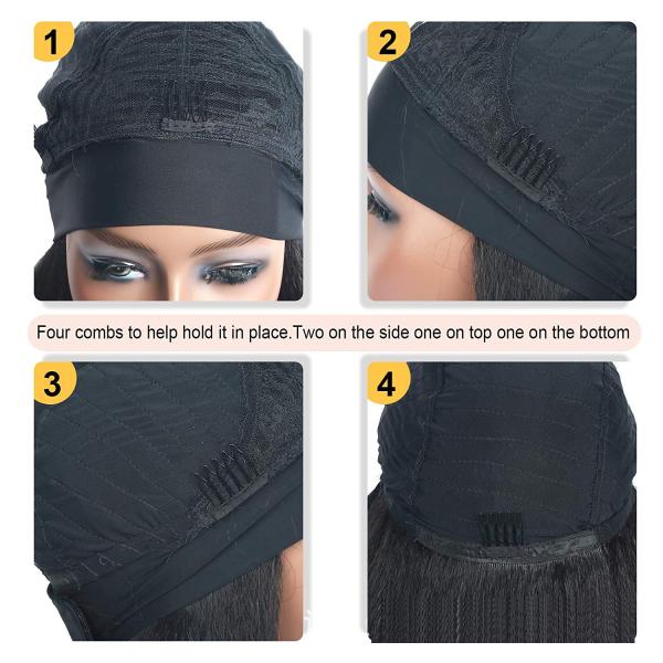 Turban wig Hair band European and American ice silk hair band wig Ladies long curly hair