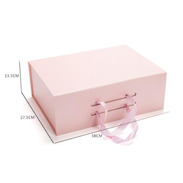 Magnetic Folding Box With Ribbons Luxury Clothes Gift Packaging Support