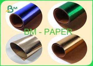 Quality 0.55mm Washable Kraft Paper Gold / Rose Gold / Green / Blue For Shiny Bags for sale