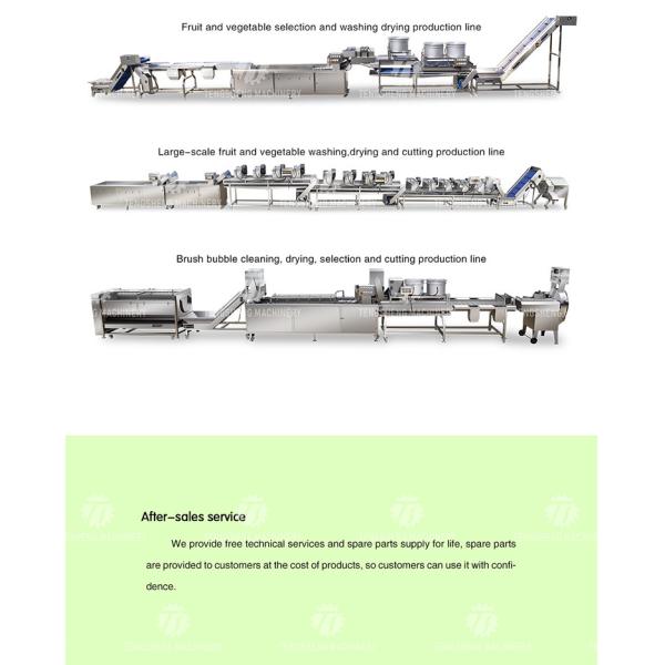 380V Fruit And Vegetable Processing Line Sweet Potato Picking Hair Roller Bubble Cleaning Drying Cutting Machine