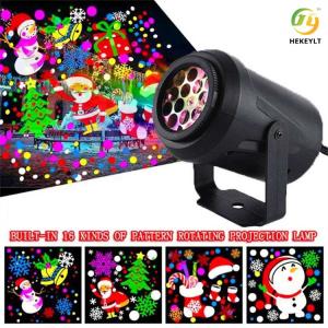 Quality Laser Snowflake Projection Landscape Lamp 16 Patterns For Christmas Holiday Party Bar for sale