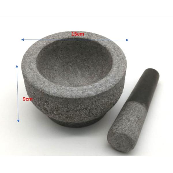Classic Granite Handmade Stone Mortar And Pestle Grinder Kitchen Tool Set Unpolished
