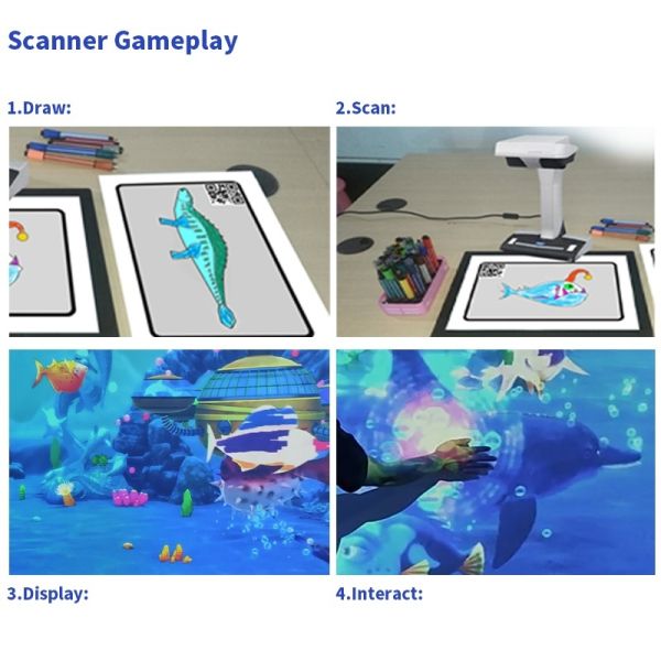 Interactive Coloring Wall Powered by Proprietary AR Engine for Ultra-Fast Scanning