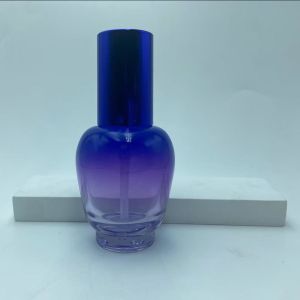 Quality Glass Lotion Bottle 30ml Blue Gradient Serum Bottle with Pump Oil Bottle Pump Bottle Cosmetic Bottle OEM for sale