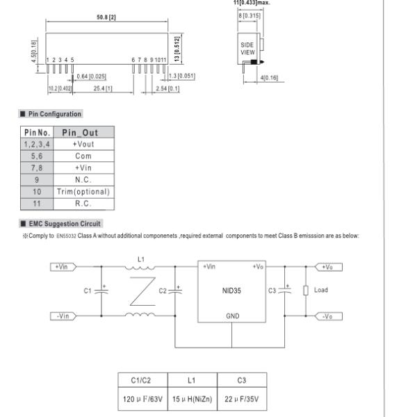 NID35-15 Non-Isolated DC/DC Converter MEAN WELL