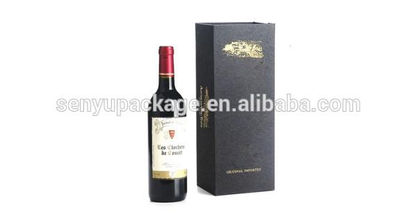 Custom Made Hard Cardboard Wine Box Paper Wine Bottle Glass Gift Folding