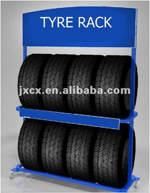 Buy 2 Layers Metal Auto Parts Display Racks For Garage Wheels Storage Custom Color at wholesale prices