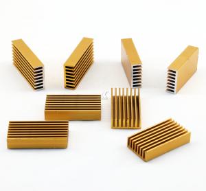 China Gold Extruded Skived Fin Heat Sink Aluminum Profiles 50 X 20 Mm Copper Pin Bonded on sale
