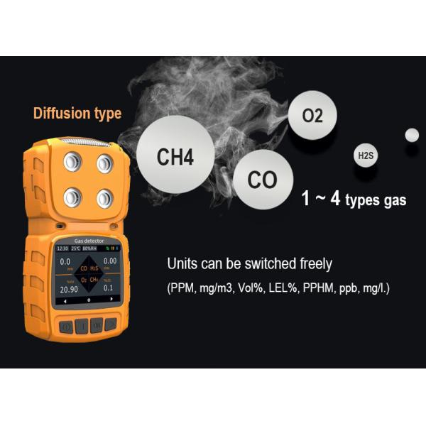 MS104K Zetron Portable Multi Gas Detector Detect 4 Of Gases Analyzer H2 / O2 / CH4 / C2H6
