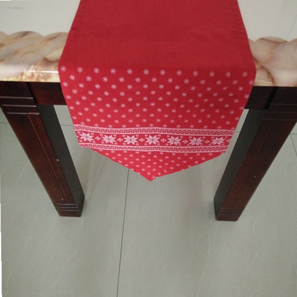 BSCI audit passed-Luxuary 100% Polyester printed tablerunner with linen