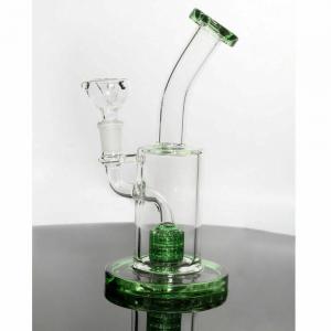 China 8Inch Green Glass Oil Burner Water Bong glass blunt bubbler With 14mm Male Bowl on sale