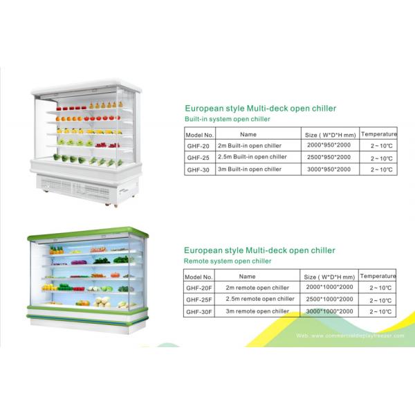 2~10 Degree Multideck Display Fridge With 4 Shelf Remote System Energy Saving Cooler