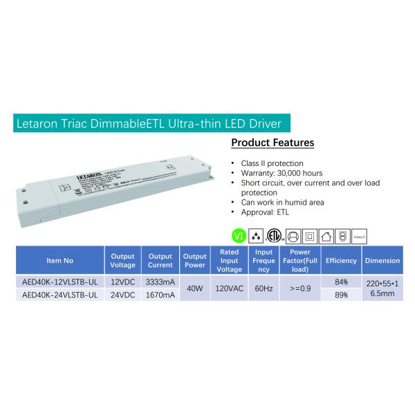 Constant Voltage Waterproof LETARON LED Driver Triac Dimmable
