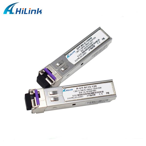 Gigabit 1.25GBASE 120KM SFP+ Transceiver Module BIDI LC Conector RX1550nm Single Mode DOM