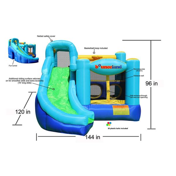 0.55mm PVC tarpualin Inflatable bounce House Combo With Logo Printing