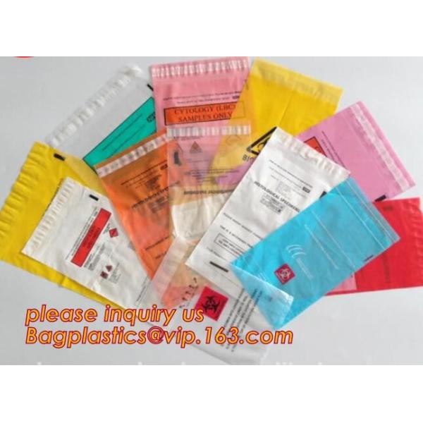 Biodegradable PLA Plastic Bag Corn Starch Biohazard Specimen k Bag, LDPE Three Walls Specimen Bag with Pocket, pac