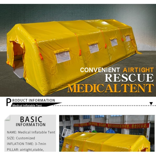 Quick Install Double Layer Four-Season Outdoor Waterproof Inflatable Emergency Medical Isolation Tent