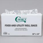 Simple Food Safe Storage Bags , Rolled Food Grade Clear Bags 10" X 14"