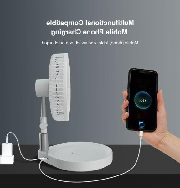 LED Light Portable Desktop Retractable Folding Fan Multifunctional USB