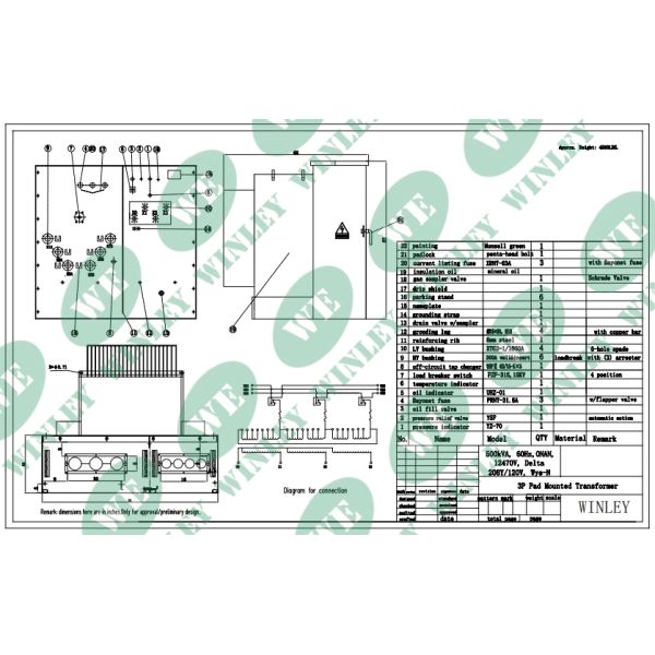 Cooper Three Phase Pad Mounted Transformer with DYN1 Vector Group and ONAN Cooling
