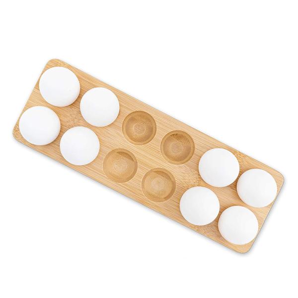 Customized Holes Bamboo Egg Tools Display Stand for Eco-friendly Countertop Display