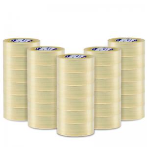 China Waterproof BOPP Bag Sealing Tape Clear BOPP Plain Tape Packaging on sale