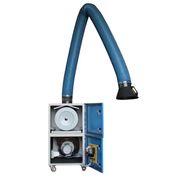 Single Arm Blue Mobile Portable Dust Collector Welding Fume Extractor