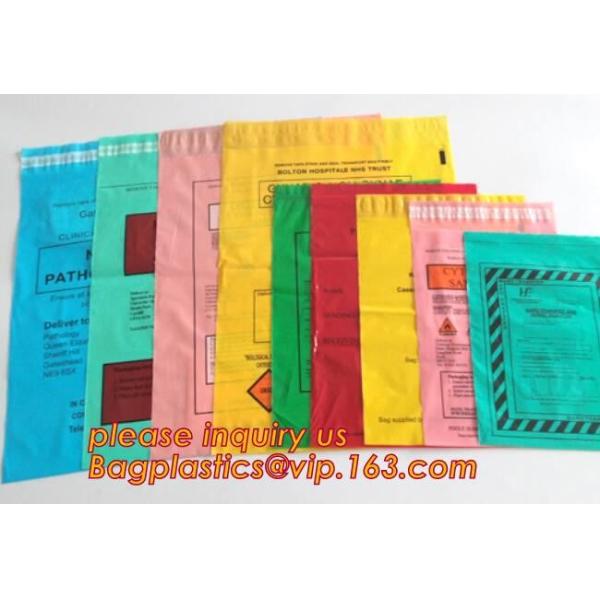Biodegradable PLA Plastic Bag Corn Starch Biohazard Specimen k Bag, LDPE Three Walls Specimen Bag with Pocket, pac