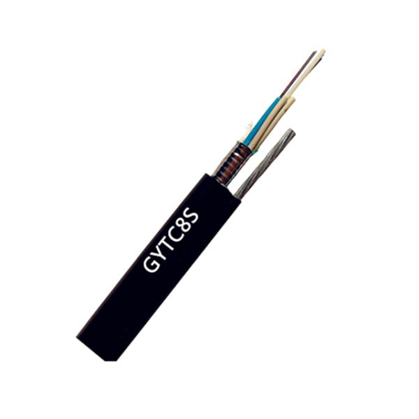 Black Outdoor Aerial Fiber Optic Cable GYXTC8S Singlemode Figure 8 Self Supporting