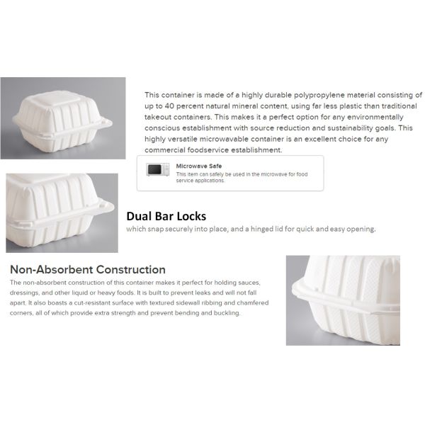 350 capacity Takeaway boxes Disposable biodegradable rigid foam food containers