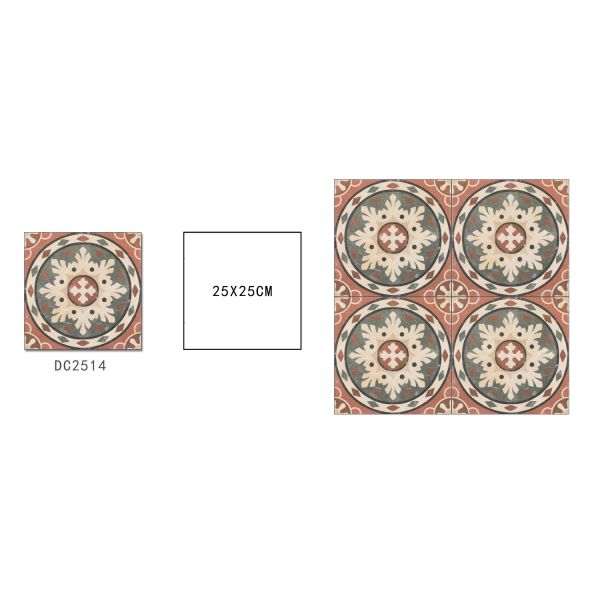 250x250mm Brown Ceramic Rustic Tile for Indoor Floor