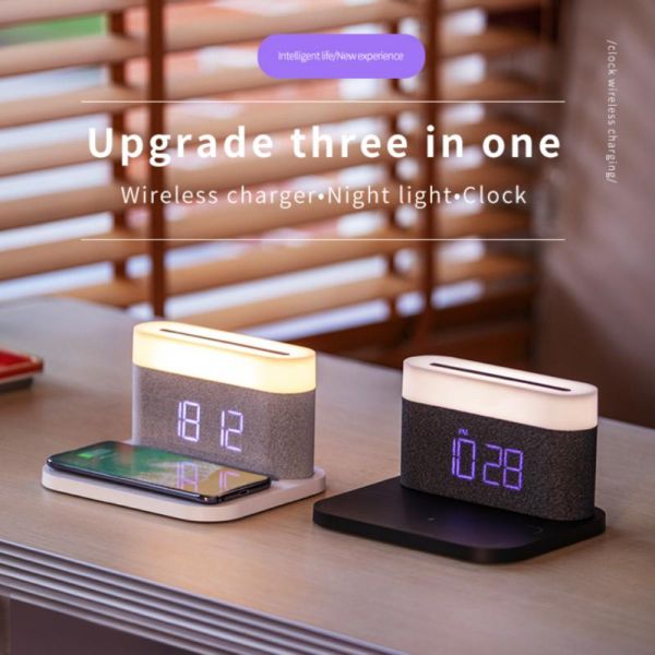 Simplified Wireless Charging Night Light 15W Fast Charging Clock Night Light