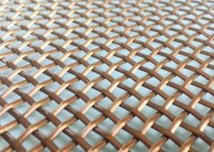China Stainless Steel Glass Laminated Wire Mesh Half Round Wire Copper Color For Tempered Glass on sale
