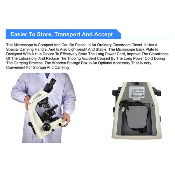 OPTO EDU A16.1062 Infinity Binocular Trinocular Led Fluorescent Microscope BG